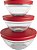 JOGO 3 POTES VIDRO TPA PLASTICA SAFIRA (200, 400 E 550ML) TAMPA VERMELHA - Imagem 2