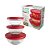 JOGO 3 POTES VIDRO TPA PLASTICA SAFIRA (200, 400 E 550ML) TAMPA VERMELHA - Imagem 1