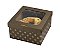 CAIXA MARROM C/VISOR P/ BOLOS CASEIROS 21,5X21,5X12CM - Imagem 2