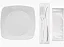 KIT CHURRAS EXTRA FORTE 10 PRATOS/10 GARFOS/10 FACAS BRANCO - Imagem 3
