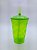 COPO FEST 750ML VERDE FLUOR C/TAMPA E CANUDO - Imagem 1