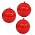 ESFERA VERMELHA TRANSPARENTE C/9UN - 5CM - Imagem 1