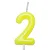 VELA AMARELO NEON NUMERO 2 - Imagem 1