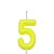 VELA AMARELO NEON NUMERO 5 - Imagem 1