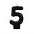 VELA PRETA GLITTER NUMERO 5 - Imagem 1