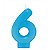 VELA AZUL NUMERO 6 - Imagem 1