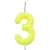 VELA AMARELO NEON NUMERO 3 - Imagem 1