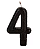 VELA PRETA GLITTER NUMERO 4 - Imagem 1
