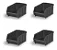 GAVETEIRO BIN MOD 4 PP RECICLADO PRETA S/TRAVA 21X13X9 - Imagem 1