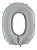BALAO METALIZADO PRATA 45CM N.0 - Imagem 1