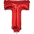 BALAO METALIZADO VERMELHO 45CM LETRA T - Imagem 1