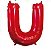 BALAO METALIZADO VERMELHO 45CM LETRA U - Imagem 1