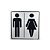 PLACA SINALIZACAO WC MASC/FEM 15x15MM - Imagem 1