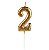 VELA GLITTER DOURADA N2 C/ PALITO 8CM - Imagem 1