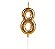 VELA GLITTER DOURADA N8 COM PALITO 8CM - Imagem 1