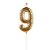 VELA GLITTER DOURADA N9 C/ PALITO 8CM - Imagem 1