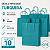 SACOLA PAPEL KRAFT TURQUESA 13,5X8X16 C/10 - Imagem 1