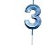 VELA MINI DESIGN AZUL NUMERO 3 - Imagem 1