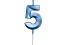 VELA MINI DESIGN AZUL NUMERO 5 - Imagem 1