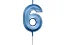 VELA MINI DESIGN AZUL NUMERO 6 - Imagem 1