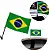 BANDEIRA DO BRASIL PARA CARRO COM HASTE 30x45CM - Imagem 2