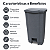 LIXEIRA PLASTICA COM PEDAL 100 LITROS COR CINZA - Imagem 2