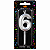 VELA MINI DESIGN PRATA NUMERO 6 - Imagem 1
