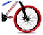 BICICLETA COLLI GRAU ARO 26 AÇO F.DISCO 21V BRANCO COM VERMELHO / AZUL (BIKERNAUTA) - Imagem 4