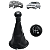 Kit Manopla e Coifa Câmbio Base Aro Preto Gol G3 1999 A 2005 - Imagem 1