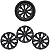 Jogo 4 Calota Velox Black GM Fiat Volkswagen Peugeot Citroen Renault - Imagem 1