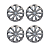 Jogo 4 Calota Velox Silver Fiat Renault Ford Volkswagen Kia Nissan Prata - Imagem 4