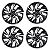 Jogo com 4 Calotas Esportivas DS4 Black Silver Preto com Prata - Imagem 12