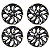 Jogo 4 Calotas Universal Ds4 Gold Preto - Imagem 1