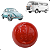 Manopla De Câmbio 4 Marchas Brasilia Fusca Karmann Ghia Kombi Vermelho 12MM - Imagem 1