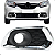 Grade Moldura Farol Milha Sandero Cromada 2014 2015 2016 2017 18 19 2020 Cromado Com Furo - Imagem 1