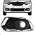 Grade Moldura Farol Milha Sandero Cromada 2014 2015 2016 2017 18 19 2020 Cromado Com Furo - Imagem 2