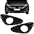 Par Moldura Grade Milha Hyundai Hb20 2013 2014 2015 Preta Com Furo - Imagem 1
