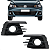 Par Moldura Grade Farol Milha Com Furo Gol G7 Voyage 2016 2017 Aro Preto - Imagem 1