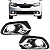 Par Moldura Grade Farol Milha Sandero 2014 15 16 17 18 19 2020 C/Furo Cromado - Imagem 1