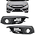 Par Moldura Grade Farol Milha Civic G10 2017 2018 2019 2020 Preta Com furo - Imagem 1