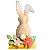Coelho Decorativo Rosa com flores - Imagem 1