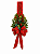Escapulario Arranjo de Natal Pendente Porta Duplaface Guirlanda Vermelho com Dourado - Imagem 4