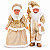 Combo Casal Noel Premium 46cm Papai Noel e Mamãe Noel Decoração Natalina Dourado ou Vermelho - Imagem 1