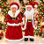 Combo Casal Noel Premium 46cm Papai Noel e Mamãe Noel Decoração Natalina Dourado ou Vermelho - Imagem 3