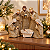 Presépio de Natal em Resina 30x15x27cm Dourado com Sagrada Família e Reis Magos Decoração Natalina - Imagem 2