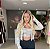 CROPPED  TRICOT   LOGO MARIA GUEIXA  PRETO / OFF WHITE - Imagem 2