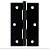 Dobradiça Com Pino Reversivel Preto Rocha - Imagem 1