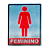 Placa Wc Feminino 12,5x10cm Numeral - Imagem 1