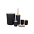 Conjunto P/ Banheiro Bambu/preto 6pcs Plasvale - Imagem 1