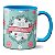 Caneca Feliz Dia das Mães Azul Com Flores Xícara De Presente - Imagem 3